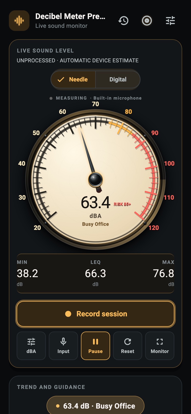 Studio VU cream analog meter theme